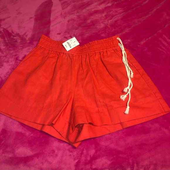 Jcrew orange flared shorts - Picture 1 of 4